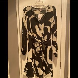 Black and white long sleeve H&M dress
